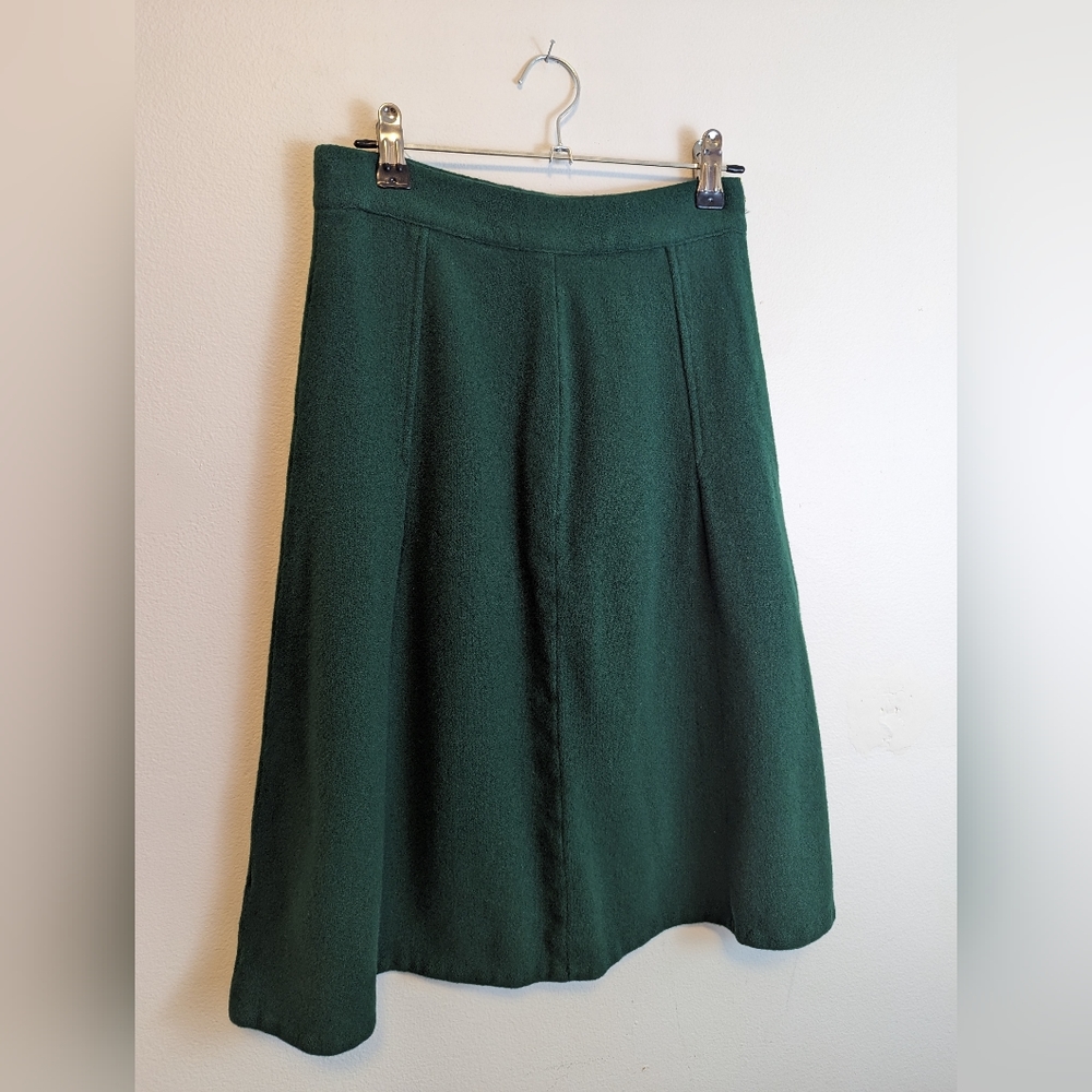 AS IS 1940s A-line green wool skirt